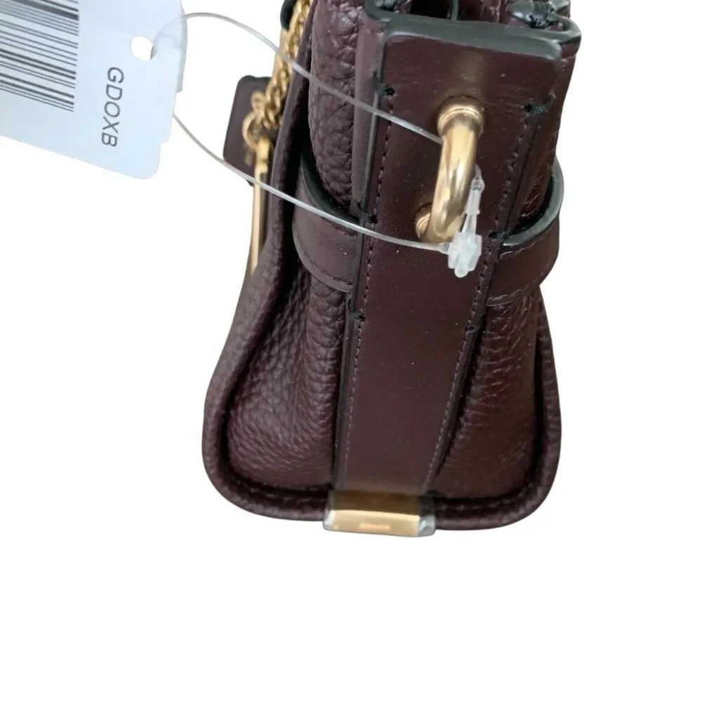 COACH Swagger Carryall 20 Nubuck Pebble Leather  Oxblood Color Gold Hardware NWT